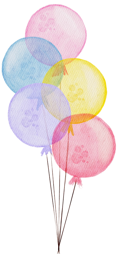 Watercolor Bunch of Colorful Balloons Icon